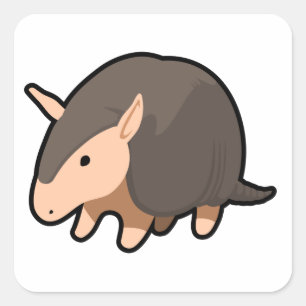 Cartoon Armadillo Square Sticker