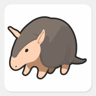 Cartoon Armadillo Square Sticker