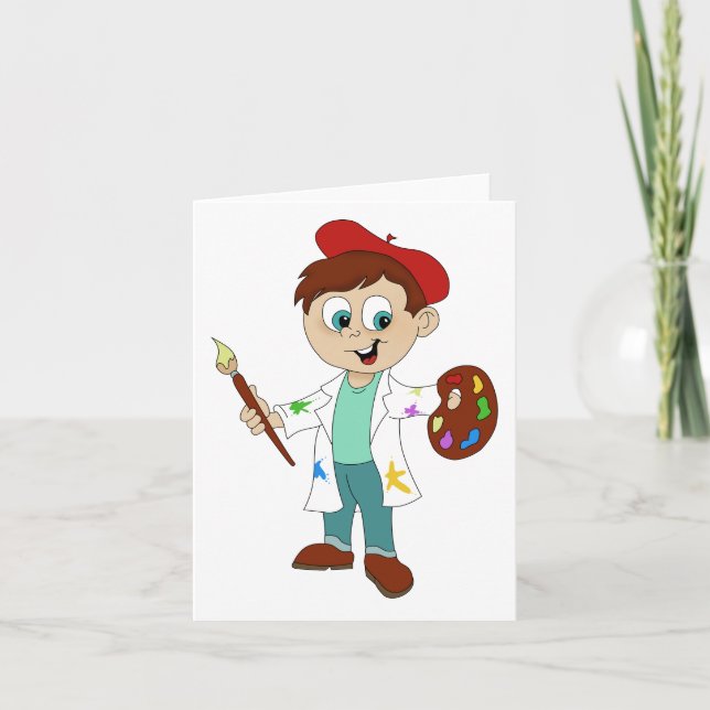 Cartoon Artist Painter Generic Any Use  Card (Front)