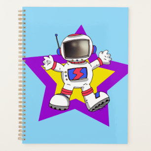 Cartoon Astronaut in Star Design Planner