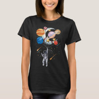 Cartoon Astronaut Space Balloon Planets