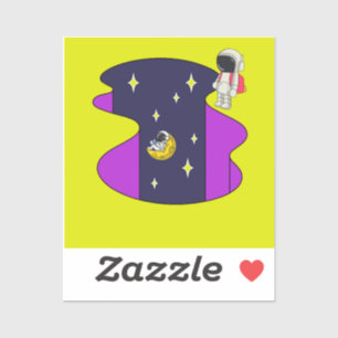Cartoon Astronauts on a decal