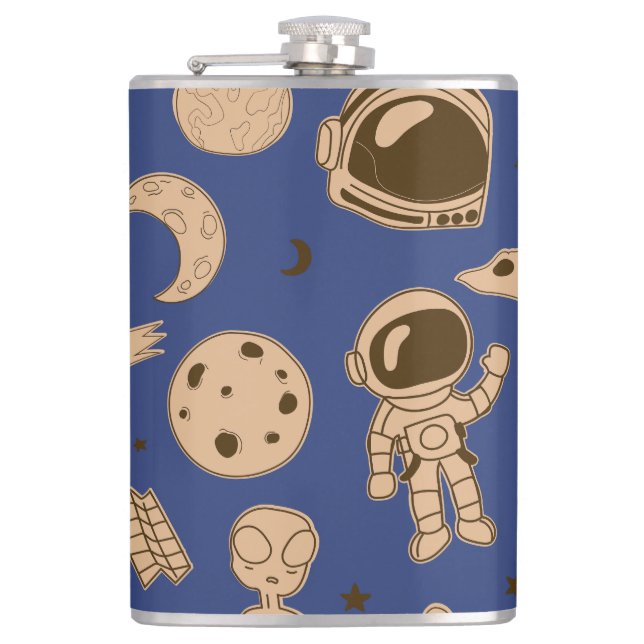 Cartoon Astronomy Flask (Front)