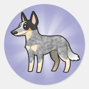 Cartoon Australian Cattle Dog / Kelpie Classic Round Sticker