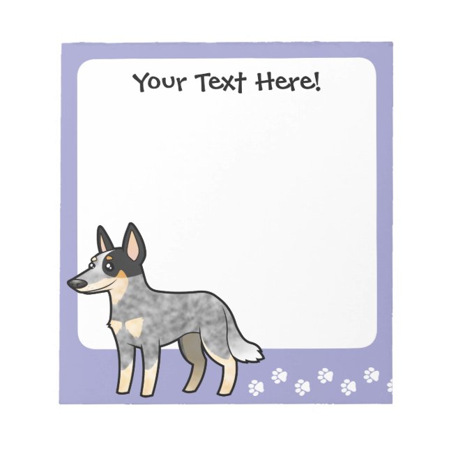 Cartoon Australian Cattle Dog / Kelpie Notepad (Front)
