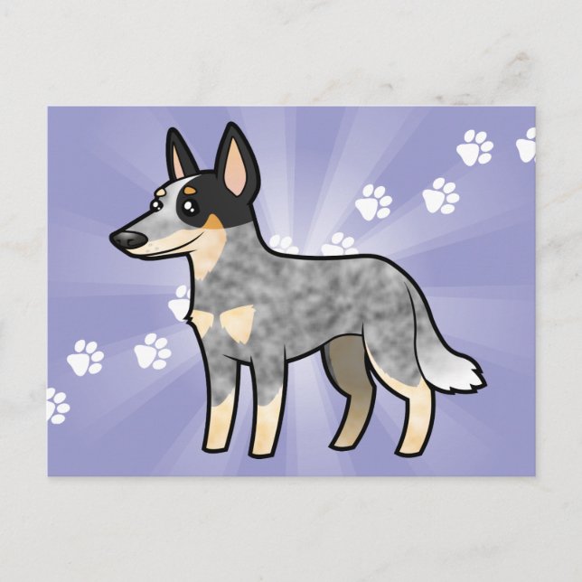 Cartoon Australian Cattle Dog / Kelpie Postcard (Front)