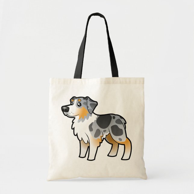 Cartoon Australian Shepherd Tote Bag (Front)