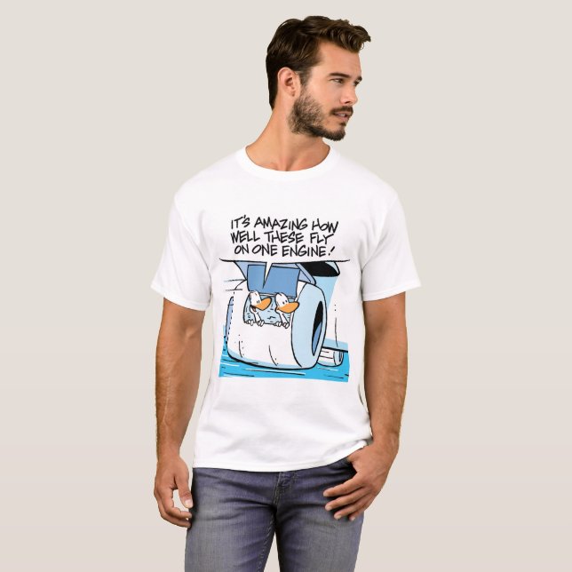 Cartoon Aviation Humour Duck Tshirt (Front Full)