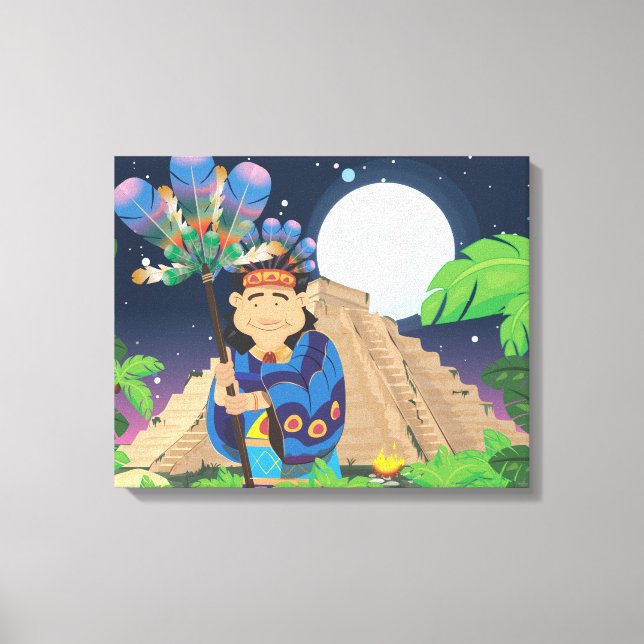 Cartoon Aztek Canvas Print (Front)