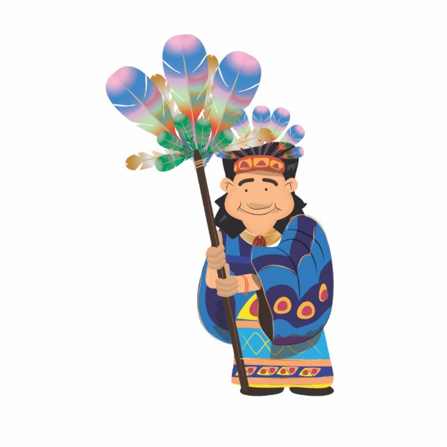 Cartoon Aztek Standing Photo Sculpture (Front)