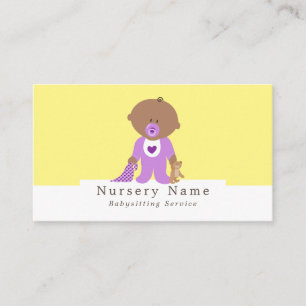 Cartoon Baby & Bear, Babysitter, Daycare, Nursery Business Card