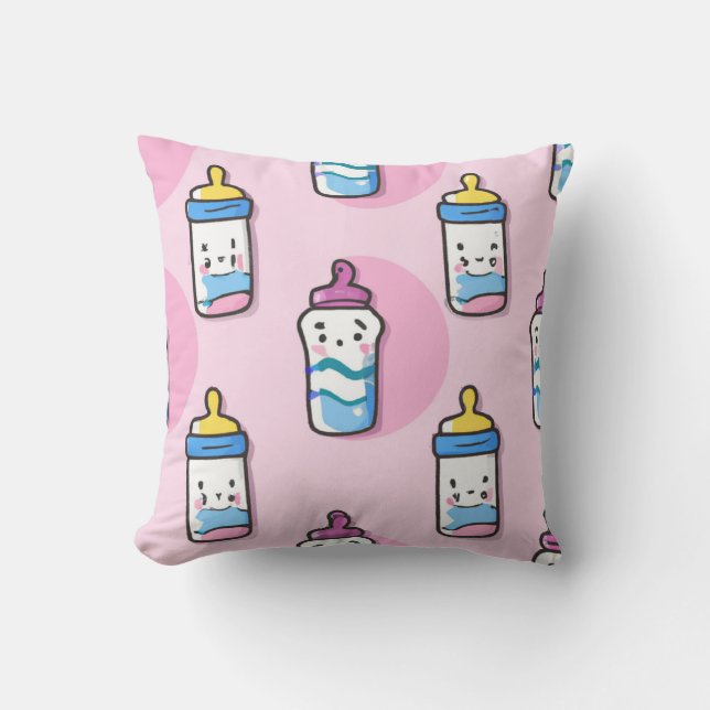 cartoon baby bottle fun nursery decoration cushion (Front)