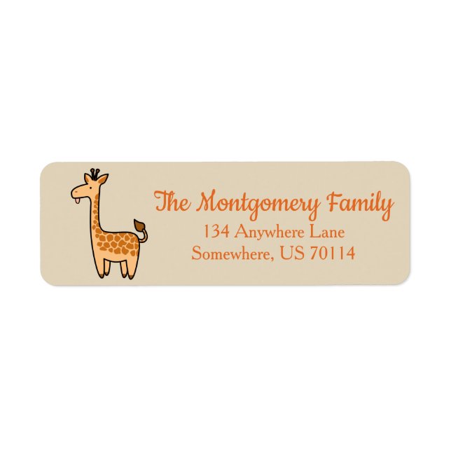 Cartoon Baby Giraffe Family Name (Front)
