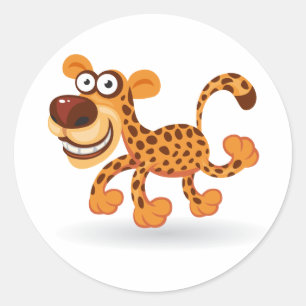 Cartoon baby Leopard Classic Round Sticker