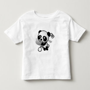 Cartoon Baby Panda Bear Golfing on the Green Toddler T-Shirt