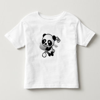 Cartoon Baby Panda Bear Golfing on the Green Toddler T-Shirt