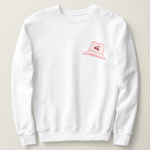 Cartoon Baby Pink Coquette Cherry Bucket Hat Sweatshirt