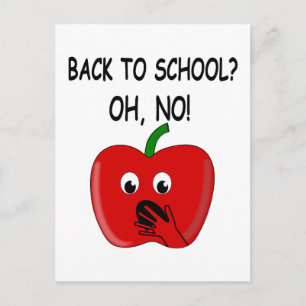 Cartoon Back To School Apple Postcard