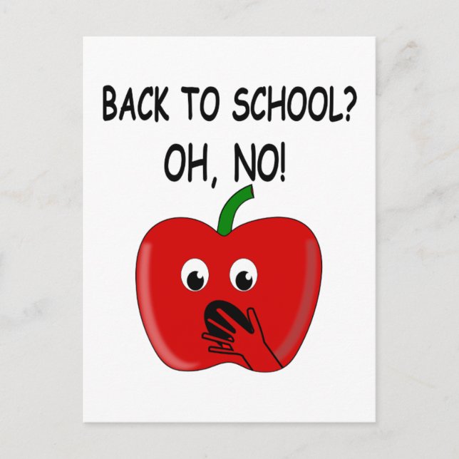 Cartoon Back To School Apple Postcard (Front)