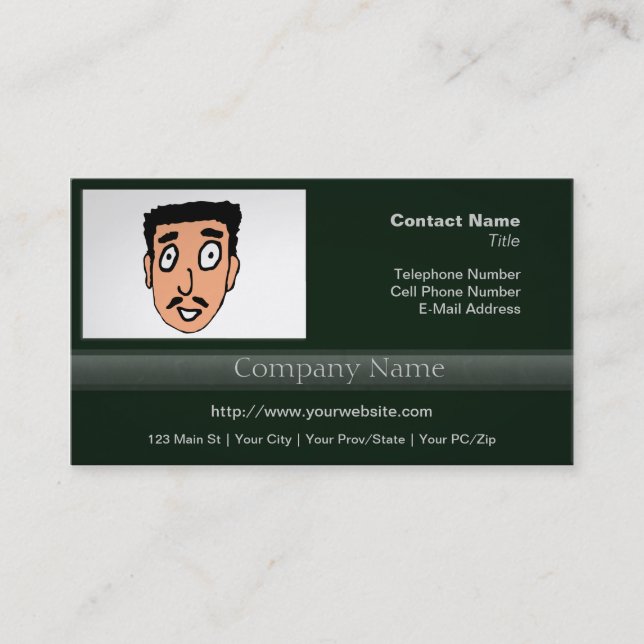Cartoon Bad Pick up Line Slimy Moustache Guy Business Card (Front)