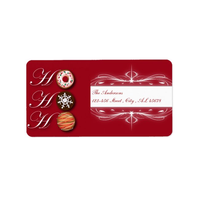 Cartoon baker Doughnut Christmas Cookies HoHoHo Label (Front)