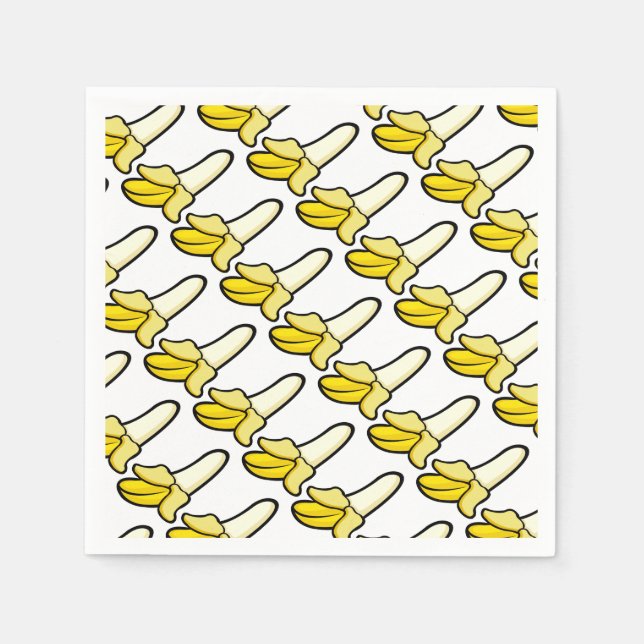 Cartoon Banana Fruit Paper Party Napkins (Front)