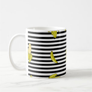 Cartoon banana patches: retro style. coffee mug