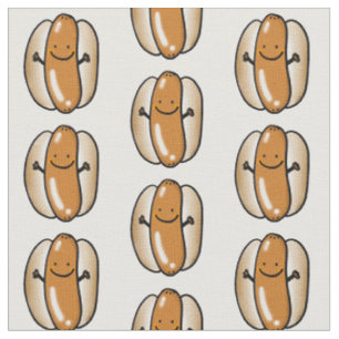 cartoon barbecue hot dog sausage fabric