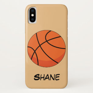Cartoon Basketball Ball Add Name iPhone X Case