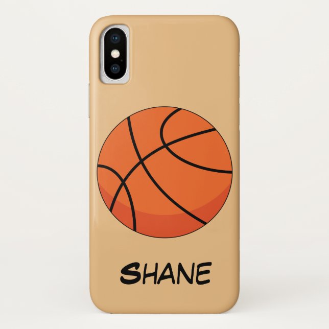 Cartoon Basketball Ball | Add Name Case-Mate iPhone Case (Back)