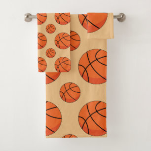 Cartoon Basketball Ball Bath Towel Set