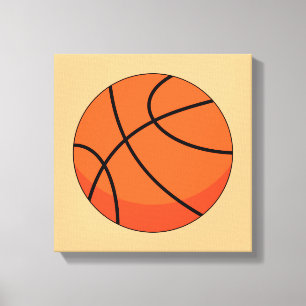 Cartoon Basketball Ball Canvas Print