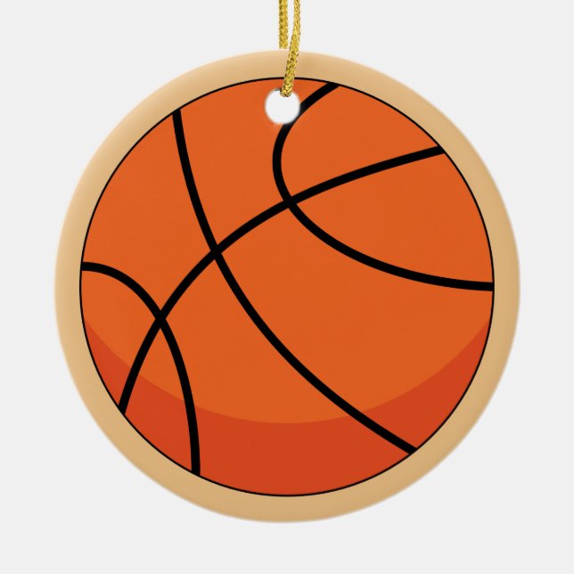 Cartoon Basketball Ball Ceramic Tree Decoration (Front)