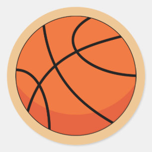 Cartoon Basketball Ball Classic Round Sticker