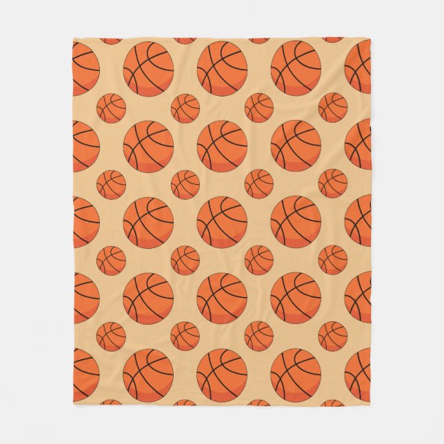 Cartoon Basketball Ball Fleece Blanket (Front)