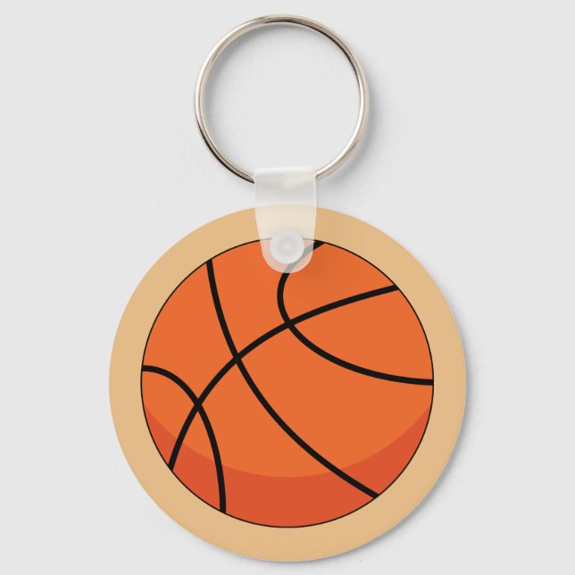 Cartoon Basketball Ball Key Ring (Front)
