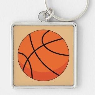 Cartoon Basketball Ball Key Ring
