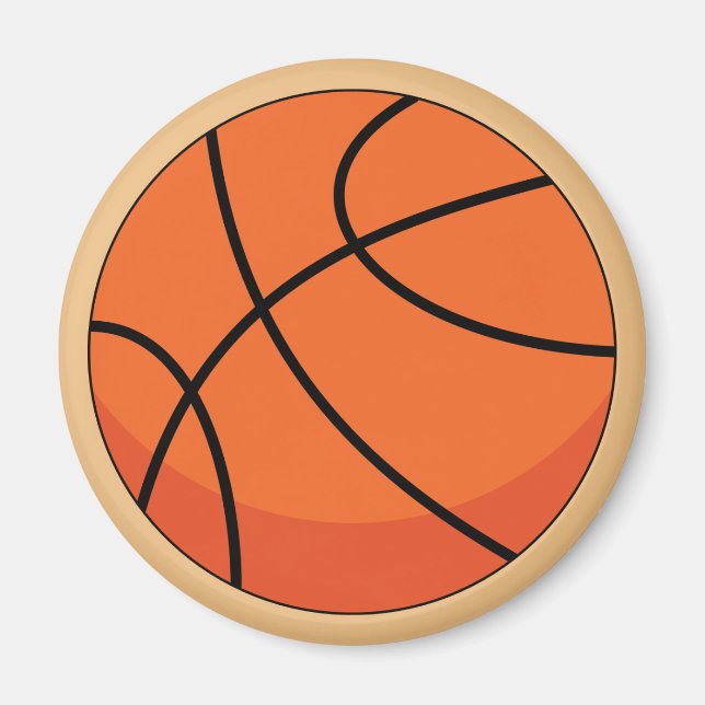 Cartoon Basketball Ball Magnet (Front)