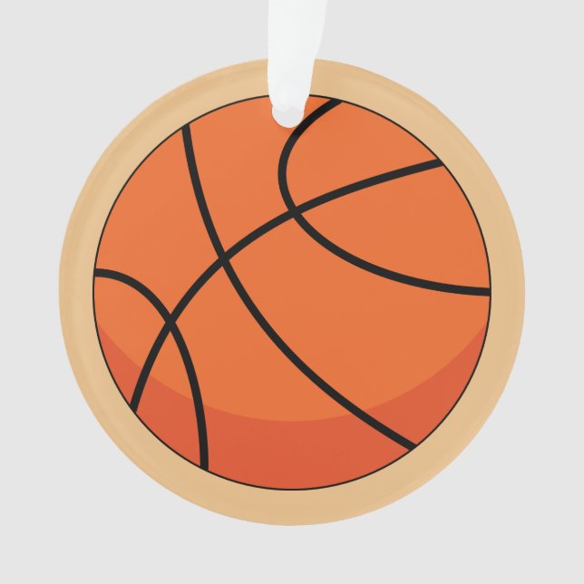 Cartoon Basketball Ball Ornament (Front)