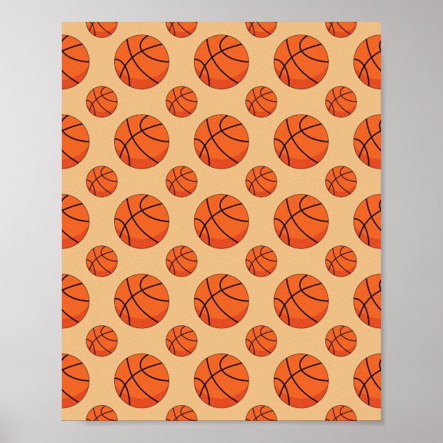 Cartoon Basketball Ball Poster (Front)