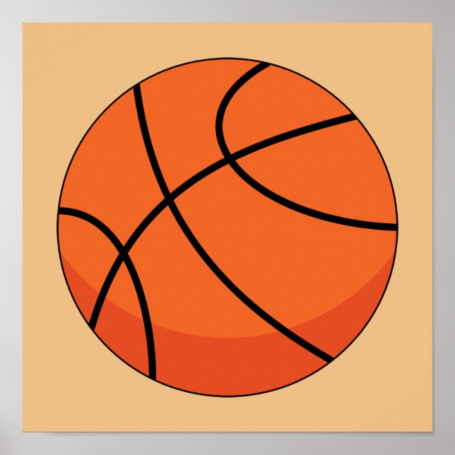 Cartoon Basketball Ball Poster (Front)