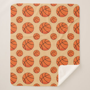 Cartoon Basketball Ball Sherpa Blanket