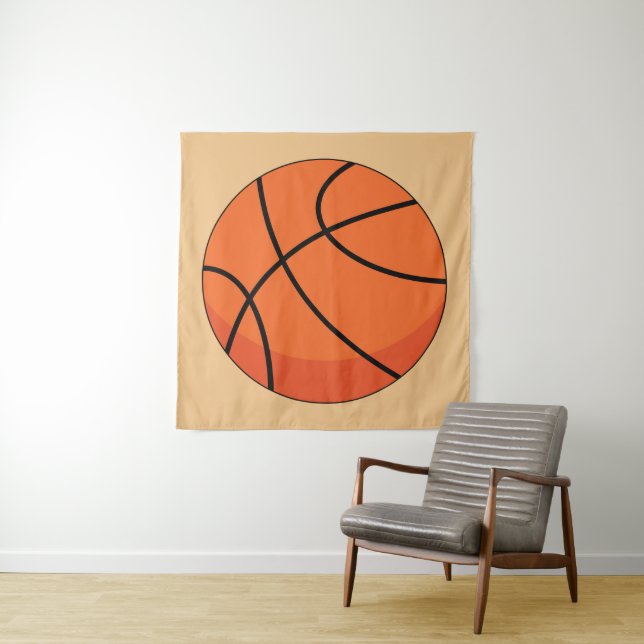 Cartoon Basketball Ball Tapestry (In Situ)