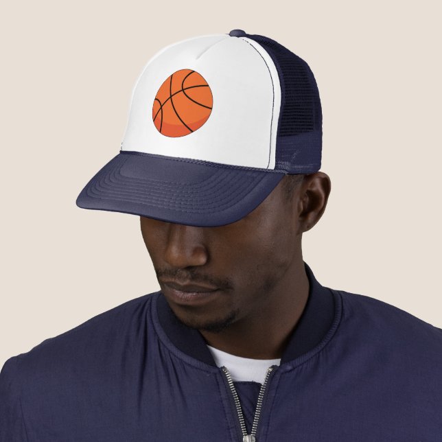 Cartoon Basketball Ball Trucker Hat (In Situ)