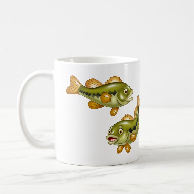 cartoon bass fish coffee mug (Left)