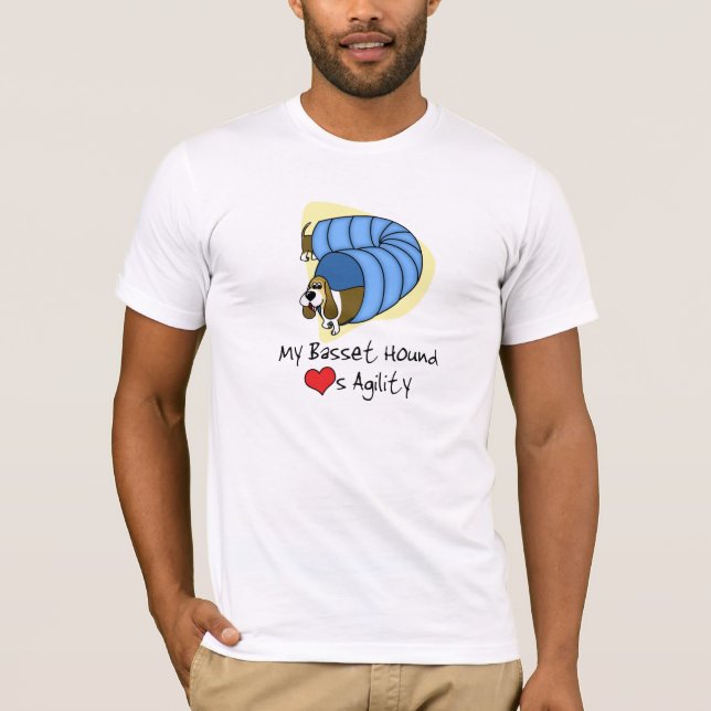 Cartoon Basset Agility TShirt (Front)
