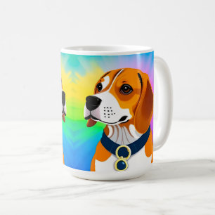 🐶 Cartoon Beagle Dog Illustration Design 🐶 Coffee Mug