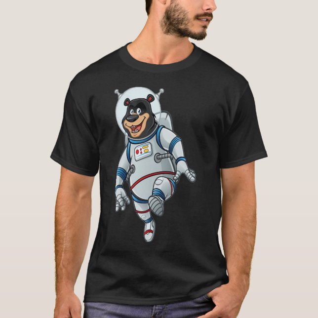 Cartoon Bear Astronaut. T-Shirt (Front)