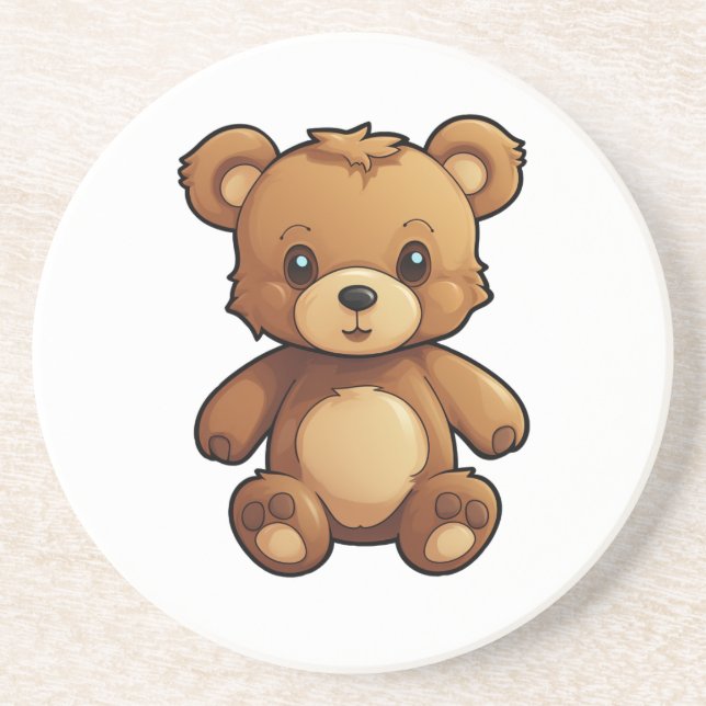 Cartoon bear illustration coaster (Front)