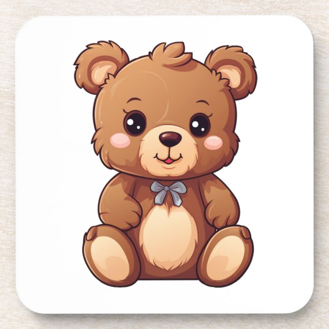 Cartoon bear illustration coaster (Front)